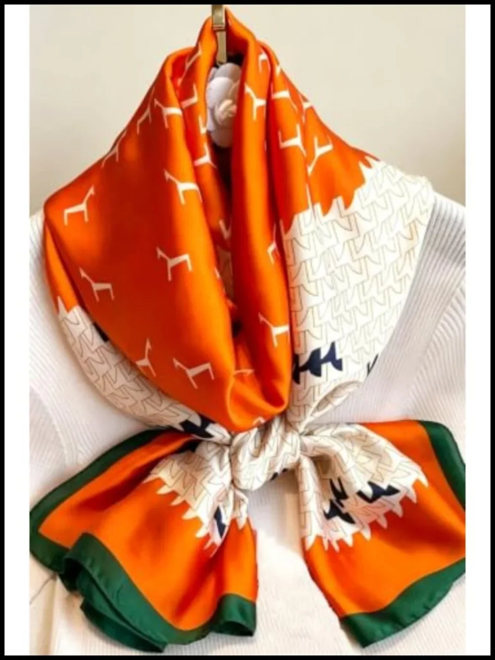 Oversized Silk Scarf Lightweight Luxury Satin Fashion Shawl Wrap Women Accessory